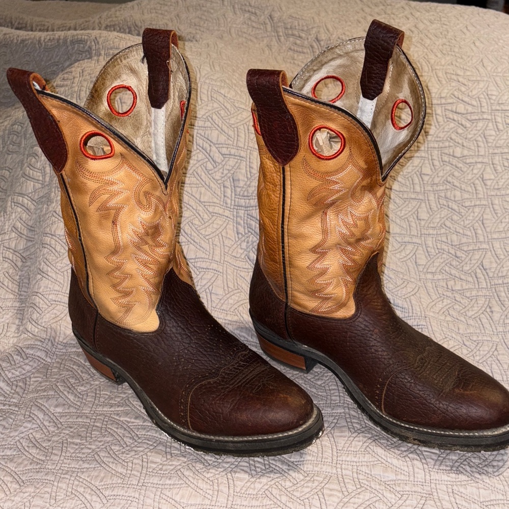 Double H Boots Brown and Tan 
 Western Sz 11DD worn twice excellent Condition